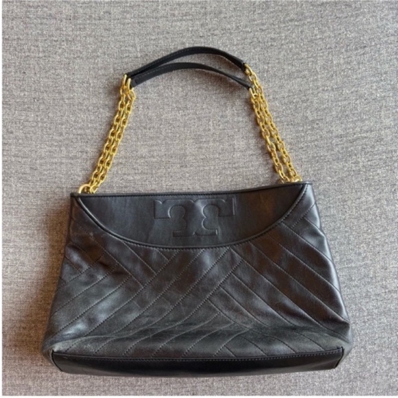 TORY BURCH Alexa Quilted Slouchy Leather Tote - Picture 2 of 9